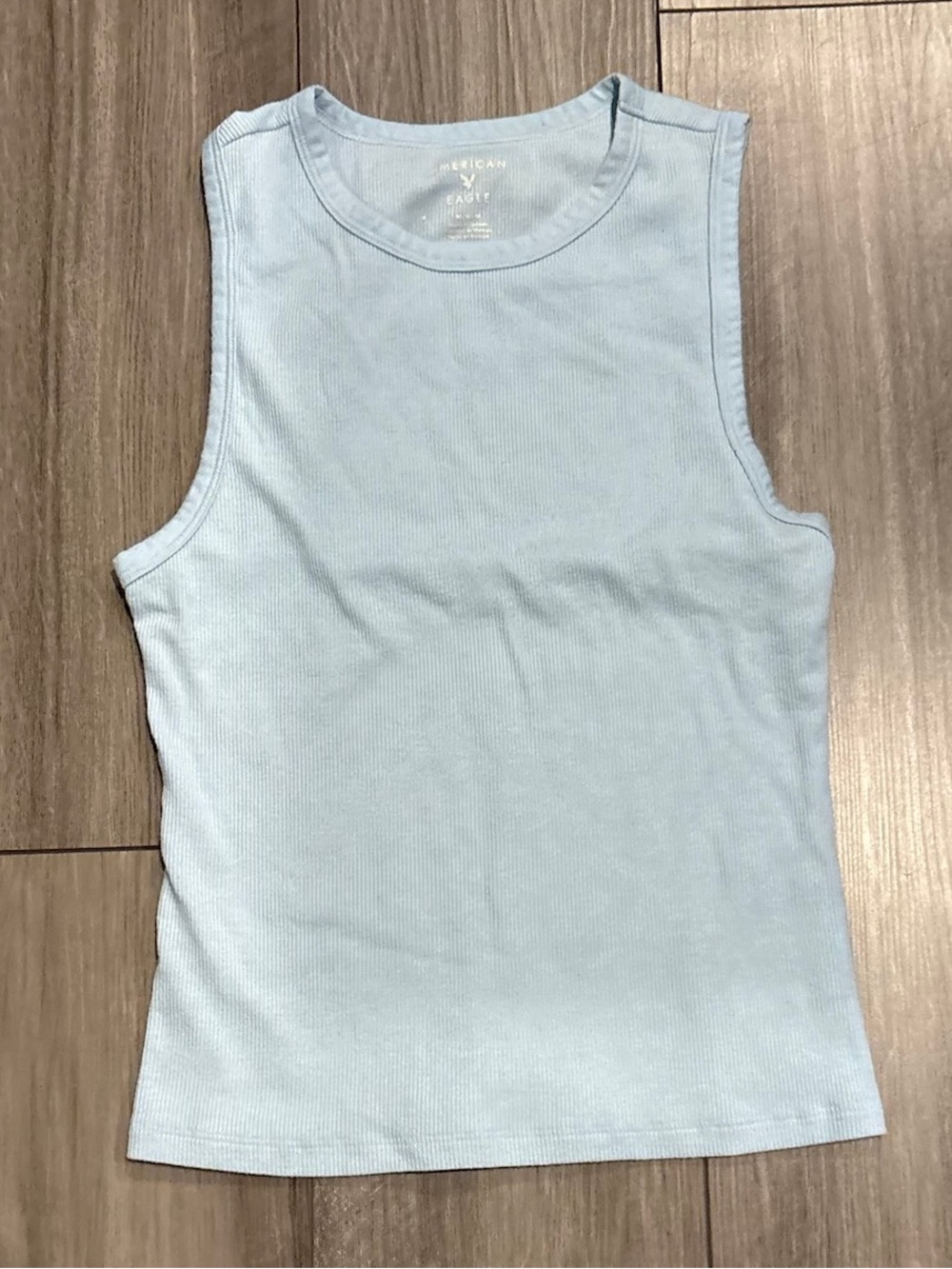 American Eagle Outfitters Pale Blue Ribbed Tank